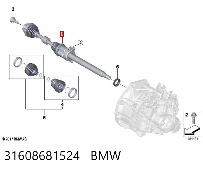 Правая полуось G2B058PC Pascal