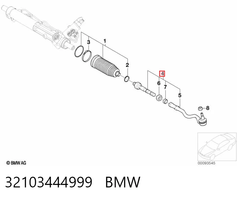 32103444999 BMW Рулевая тяга в сборе