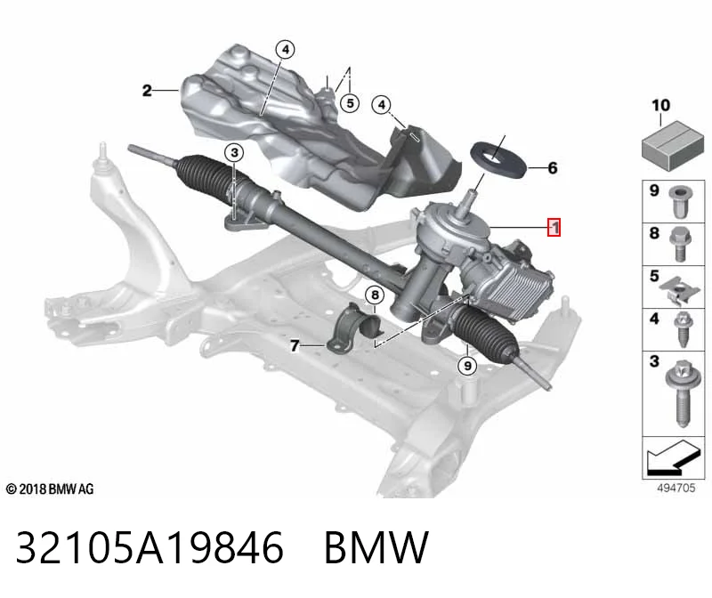 32105A19846 BMW Управление рулевое в сборе