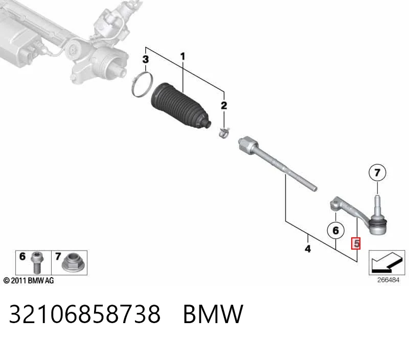 32106858738 BMW Наружный наконечник рулевой тяги