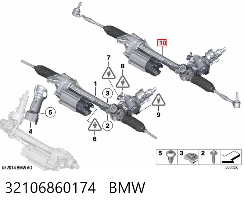 Рейка рулевая BMW 32106860174