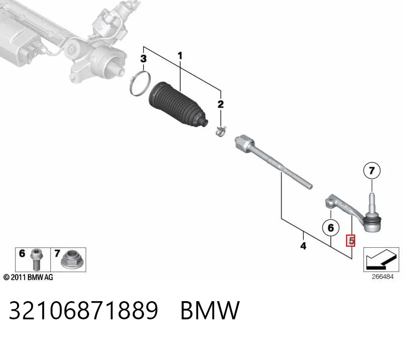 32106871889 BMW Наружный наконечник рулевой тяги