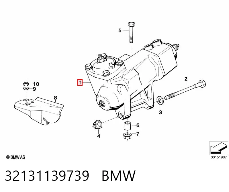 Купить 32131137492 BMW Рулевой механизм в сборе
