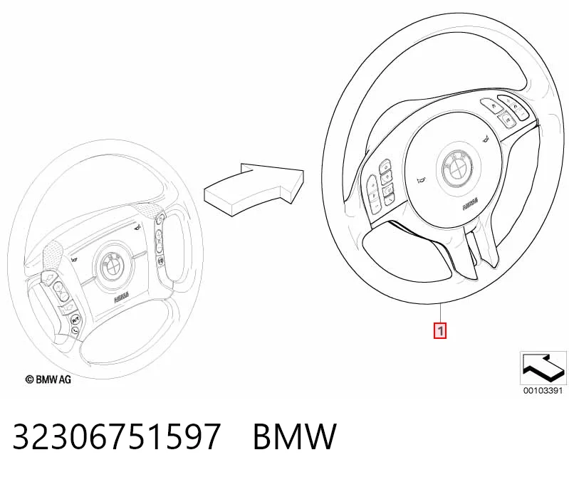 Колесо рулевое на BMW 3  E46