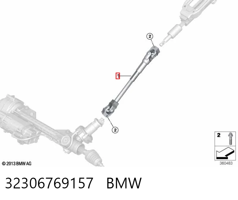 32306769157 BMW Вал рулевой колонки, нижний