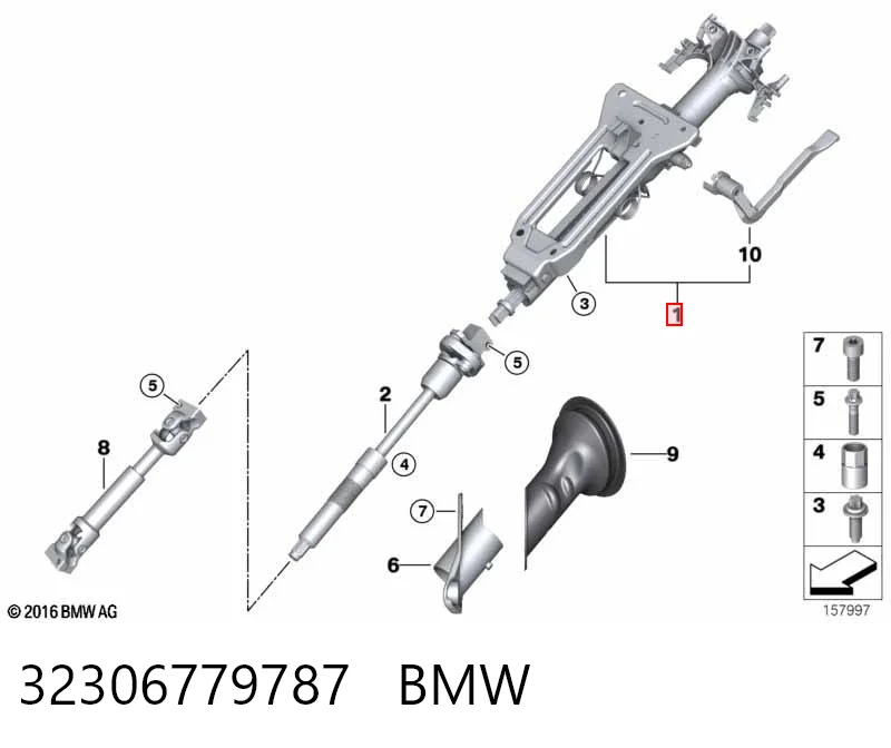Колонка рулевого управления на BMW X6  E71