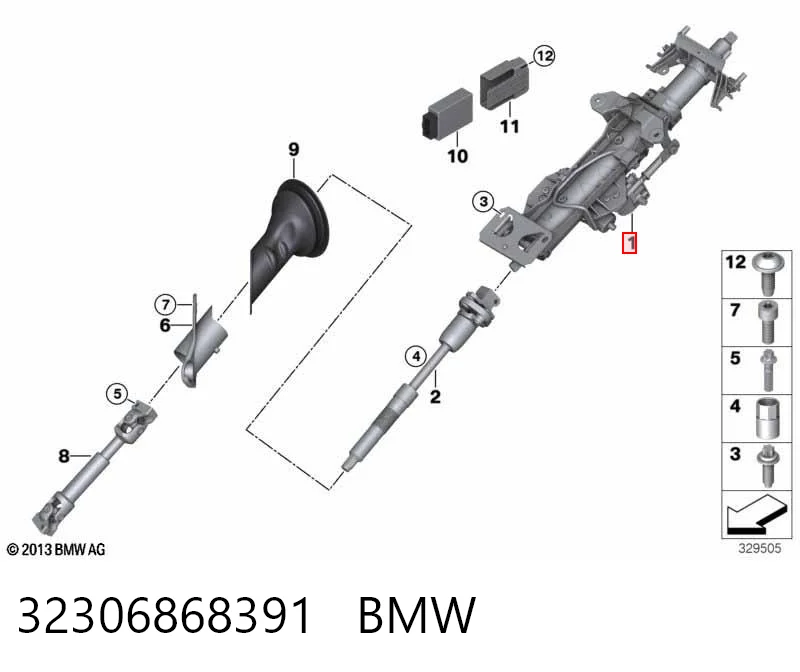 Колонка рулевого управления на BMW X5  F15, F85