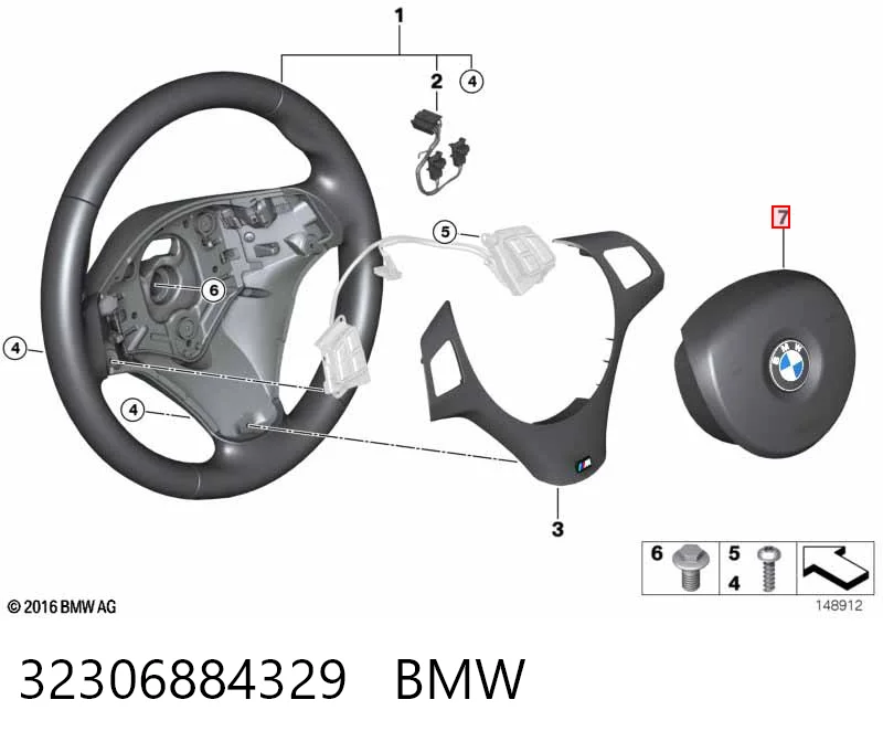 Подушка в руле BMW 32306884328