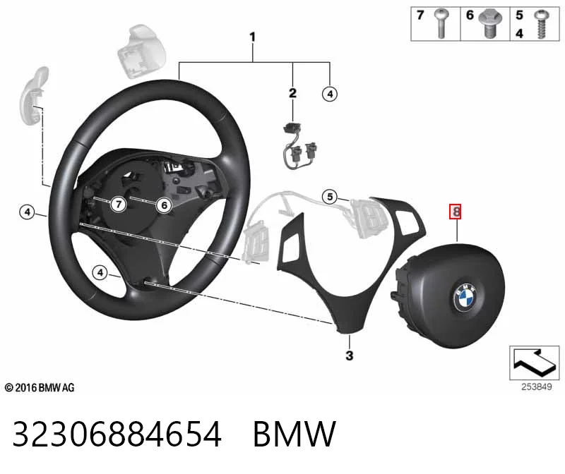 32306884328 BMW Подушка безопасности водителя