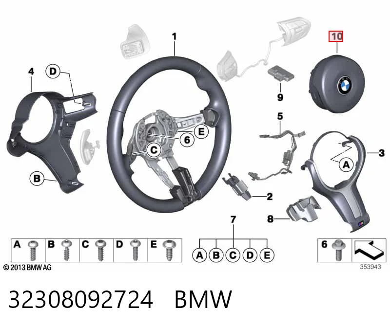 32308092724 Chrysler Подушка безопасности водителя