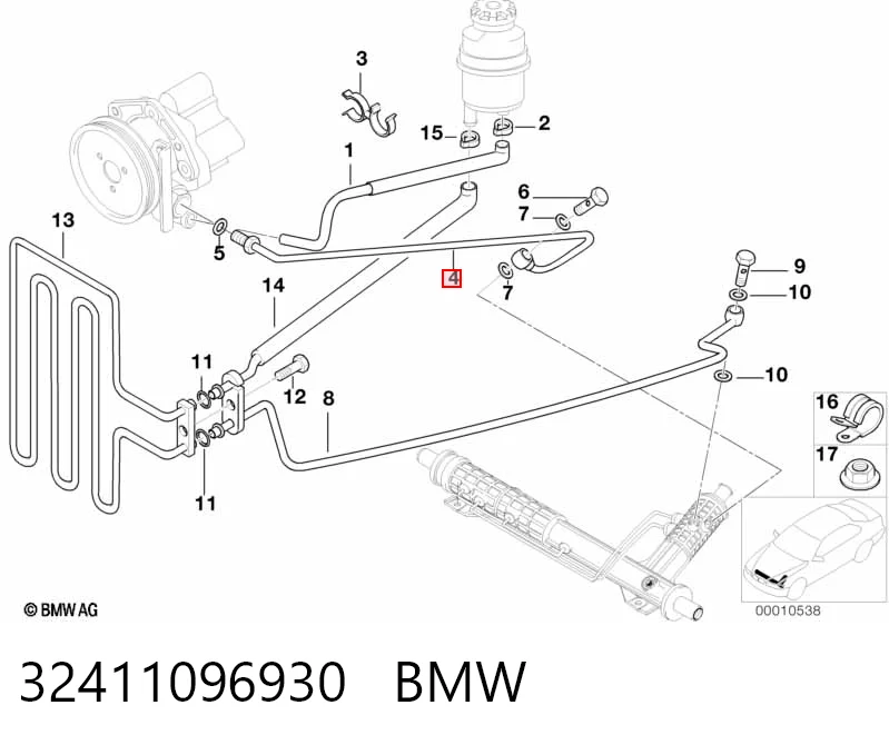  Шланг ГУР высокого давления BMW 5 