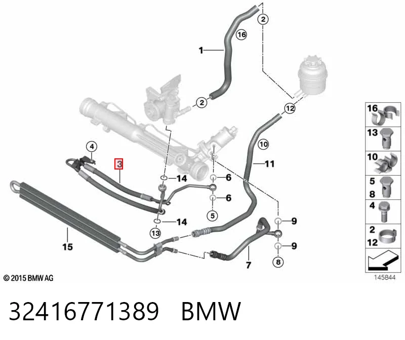 32416771389 BMW Патрубок ГУР высокого давления