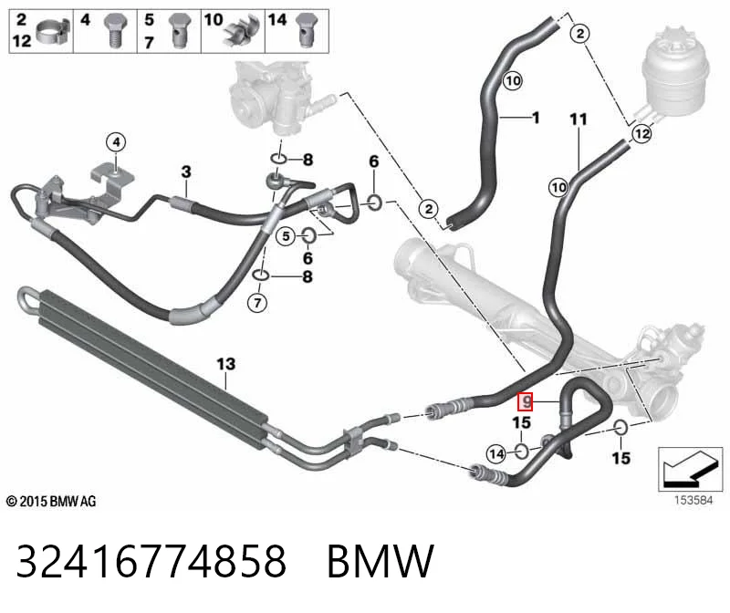 32416774858 BMW Шланг для удаления воздуха