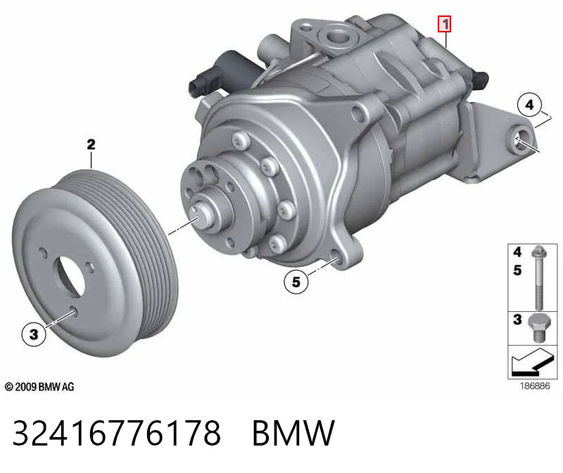 ГУР руля на BMW 7  F01, F02, F03, F04