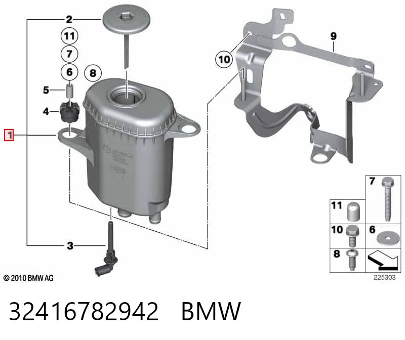 Бачок насоса ГУР BMW 7 седан (F01, F02, F03, F04) (2008 - 2015) цена, от 32.94 USD