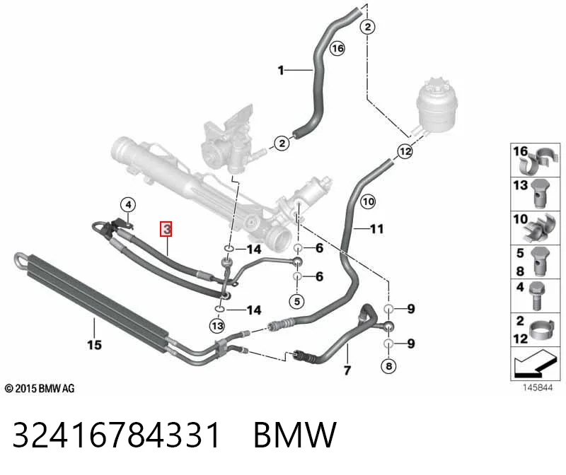 32416784331 BMW Патрубок ГУР высокого давления