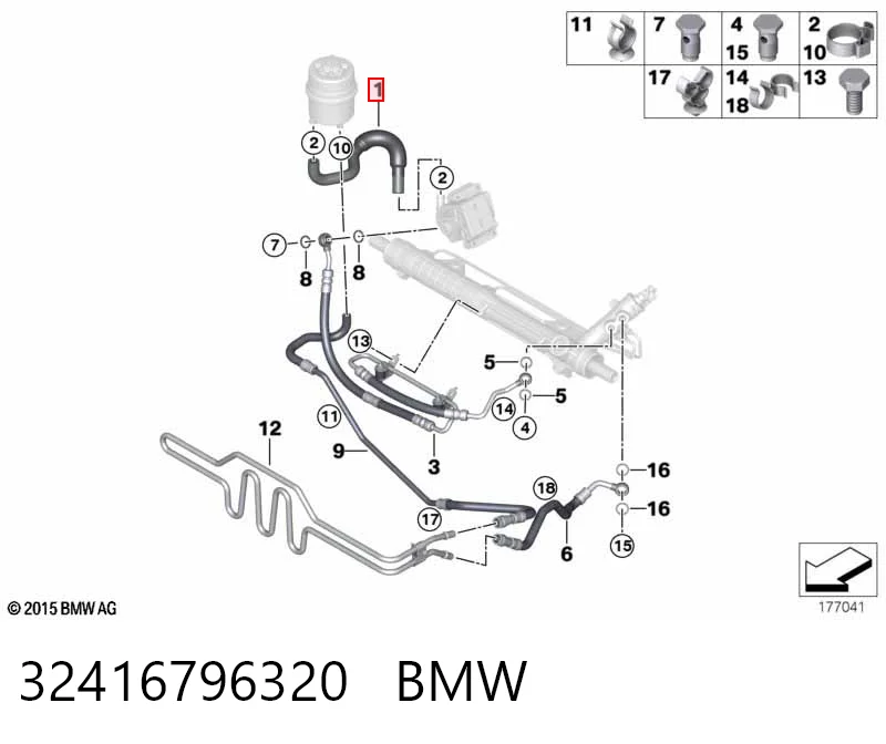 Шланг ГУР низкого давления, от бачка к насосу AND 3M121067 цена, от 80.84 USD