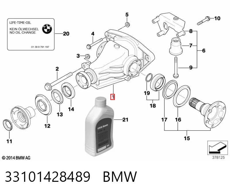 Редуктор моста заднего на BMW 5  E39