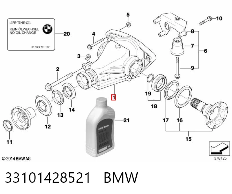 Редуктор задний BMW 5 универсал (E39) (1997 - 2004) цена, от 1194.35 USD