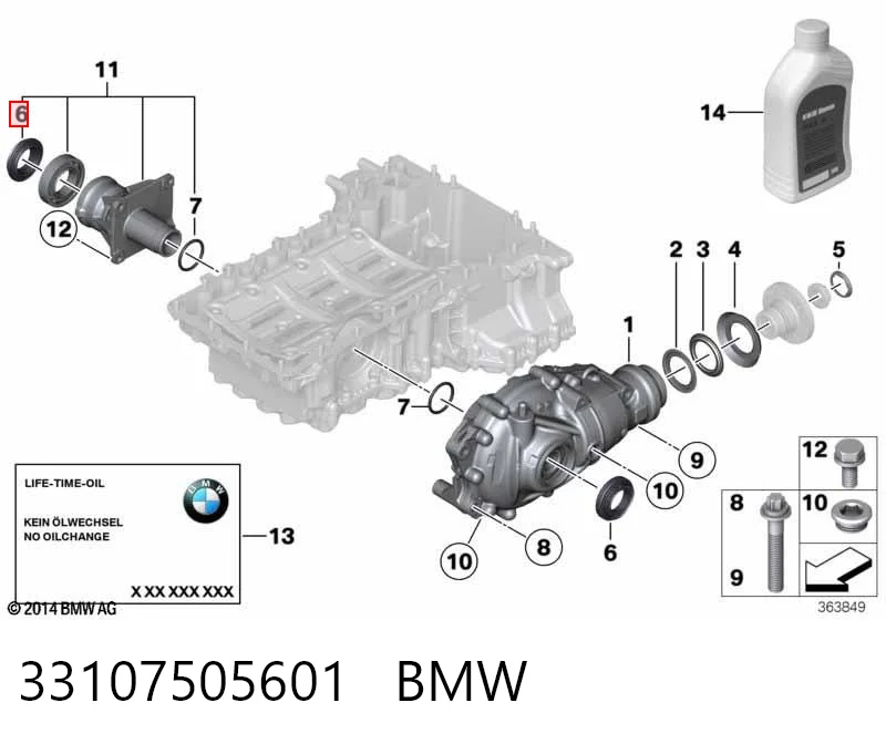 33107505601 BMW Сальник редуктора переднего моста