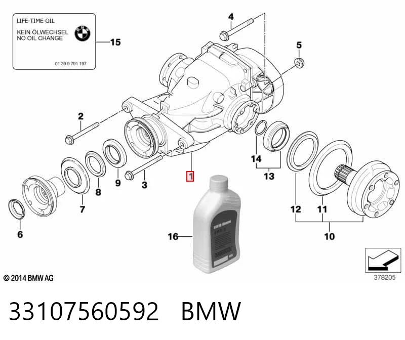 Редуктор задний BMW 5 седан (E60) (2003 - 2009) цена, от 215.39 USD