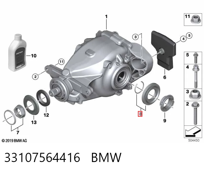 33107564416 BMW Сальник редуктора заднего моста