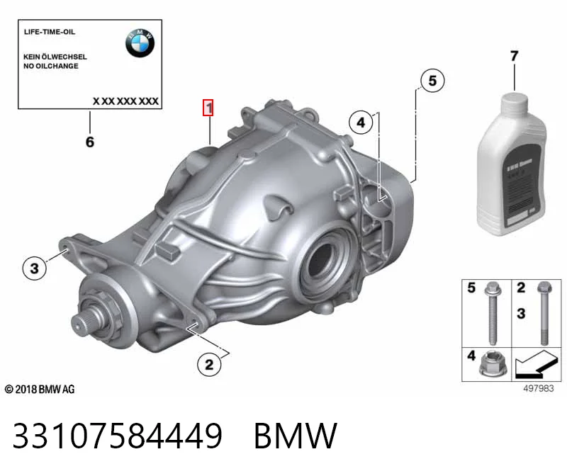 Редуктор моста заднего на BMW 7  F01, F02, F03, F04