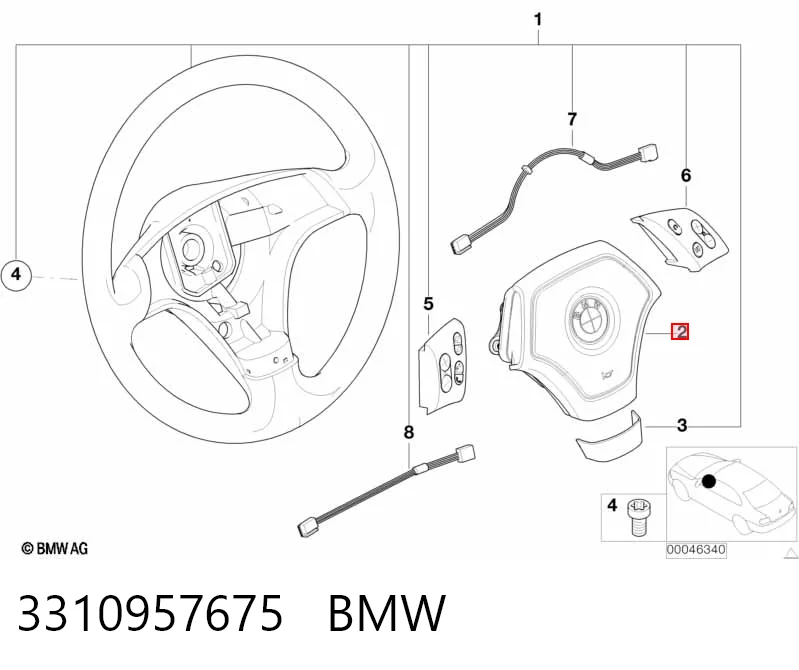 Airbag в мультируль BMW 51911052566 цена, от 33.44 USD