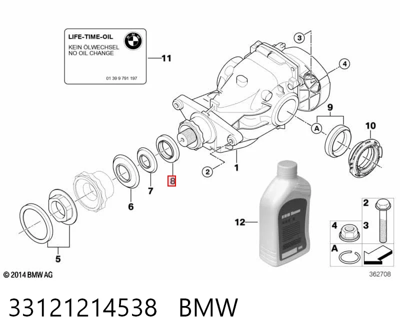  Сальник хвостовика BMW 3 