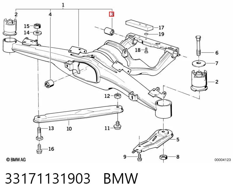  Сайлентблок задней балки BMW 7 