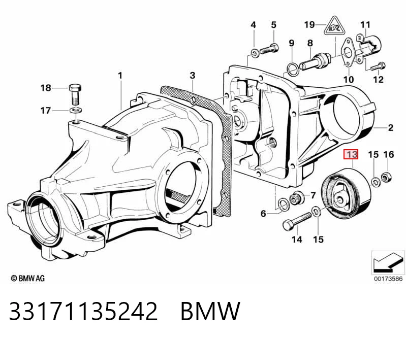 Сайлентблок (подушка) редуктора заднего моста, задний PolyAuto AP11504