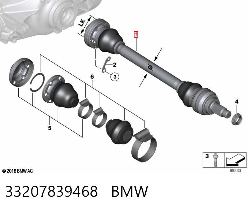 33207839468 BMW Полуось задняя правая