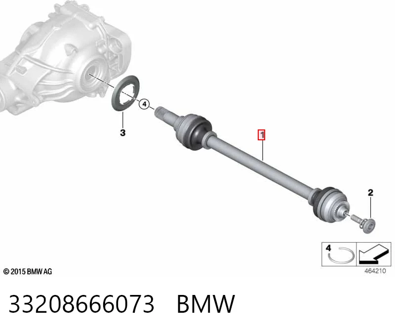 33208666073 BMW Полуось задняя левая