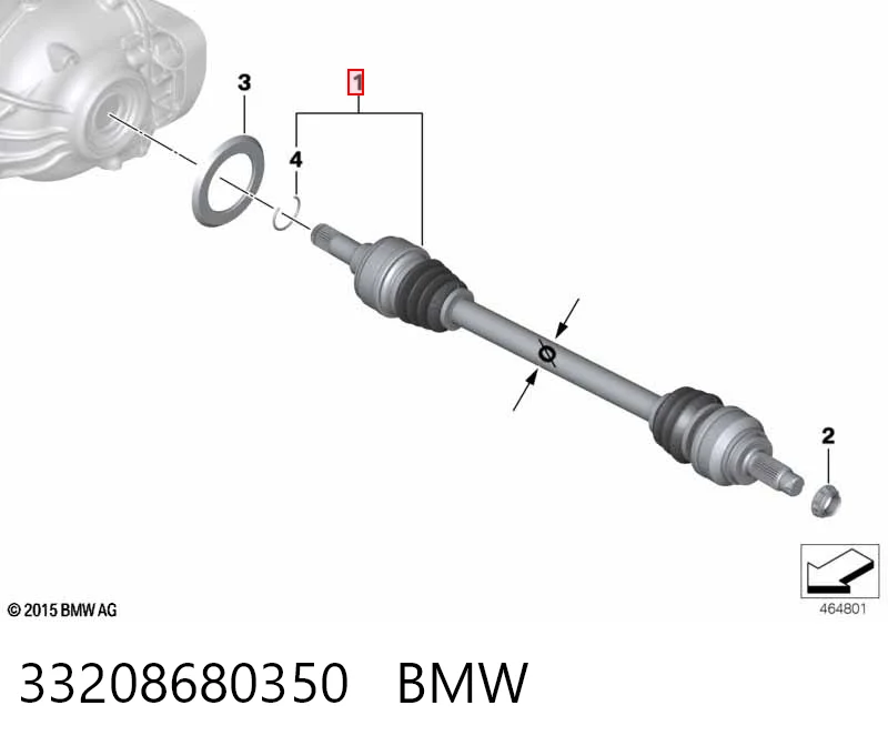 33208680350 BMW Полуось задняя правая