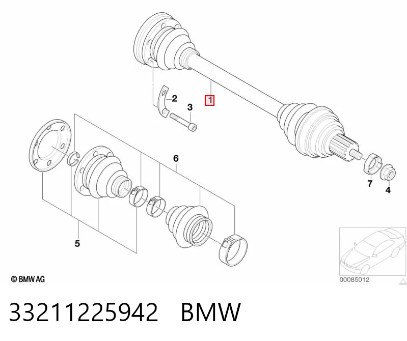 33211225942 BMW Привод задний