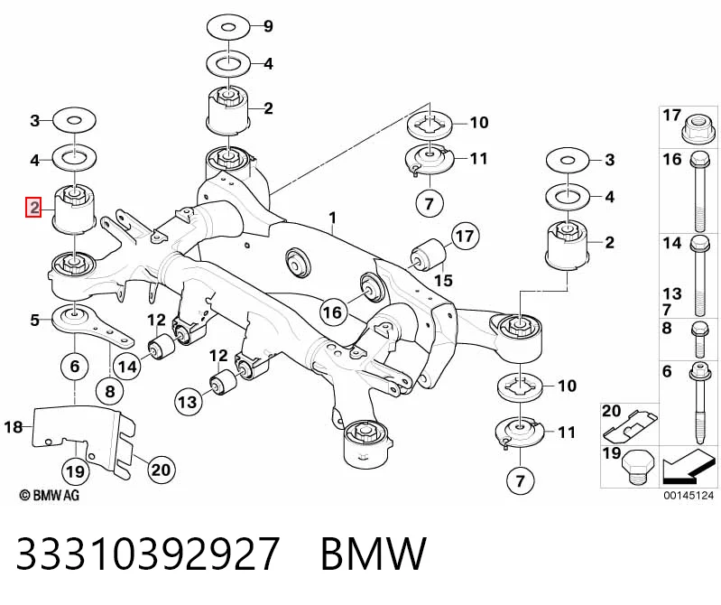 Сайлентблок задней балки 33316770750 Rolls-royce