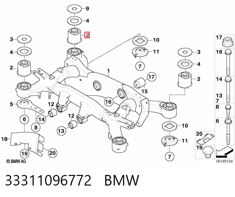Сайлентблок подрамника задний Rolls-royce 33316770750