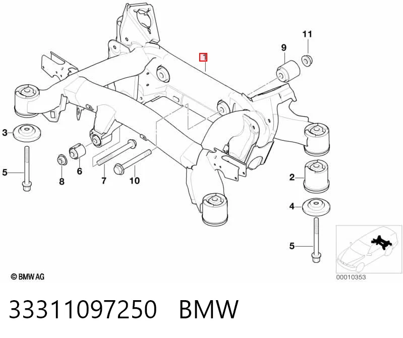 Подрамник задней подвески на BMW 5  E39