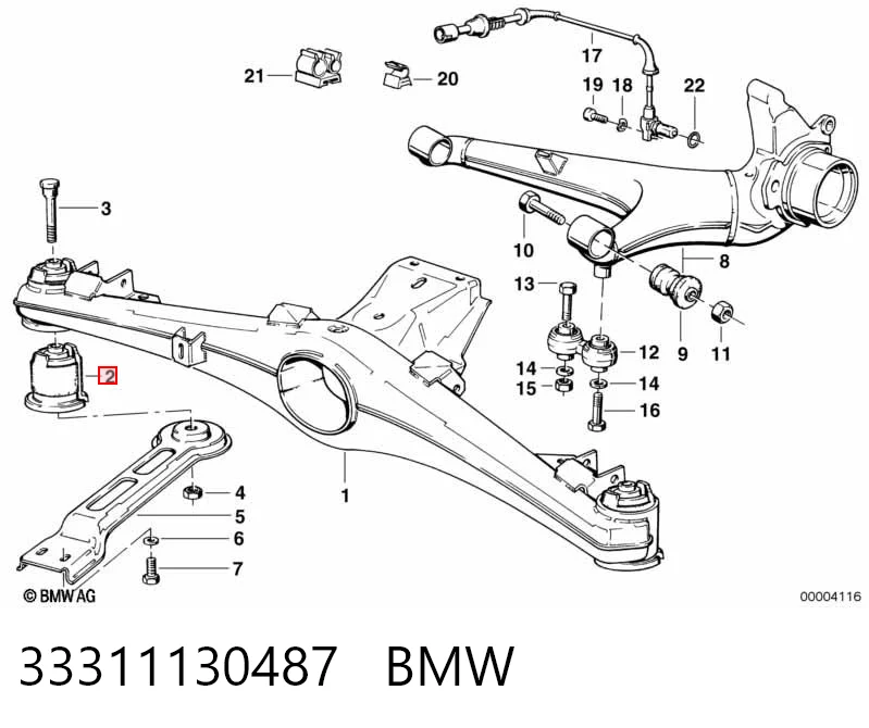 Сайлентблок заднего подрамника BMW 5 седан (E28) (1980 - 1990) цена, от 23.44 USD