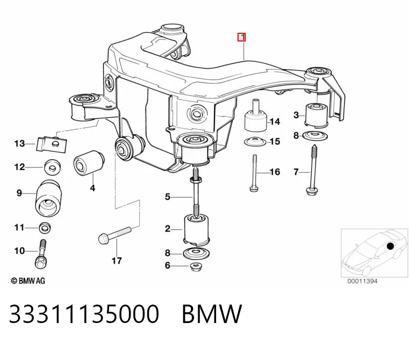 Подрамник задней подвески на BMW 3  E36