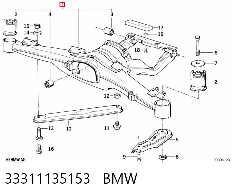 Балка задней подвески поперечная BMW 7 седан (E32) (1986 - 1994) цена, от 28.25 USD