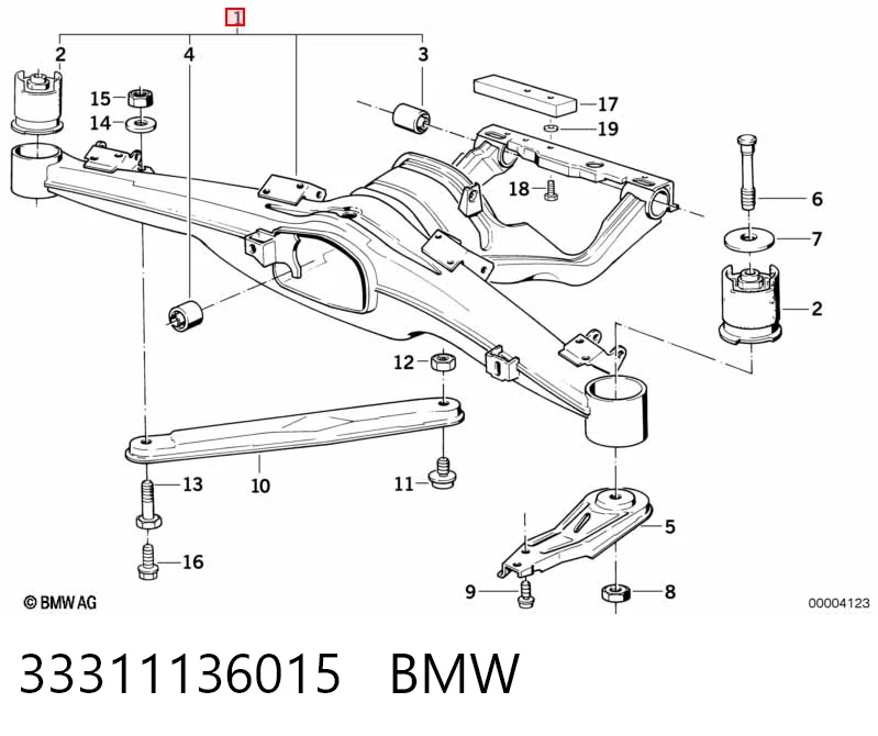Балка задней подвески поперечная BMW 5 седан (E34) (1987 - 1995) цена, от 31.67 USD