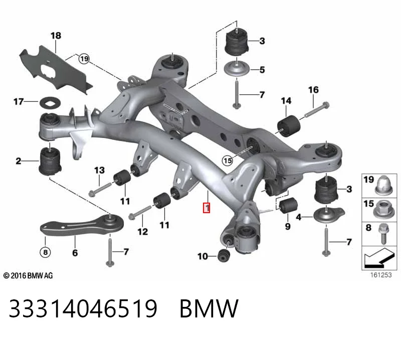 Балка задней подвески поперечная BMW 3 универсал (E91) (2004 - 2012) цена, от 138.73 USD