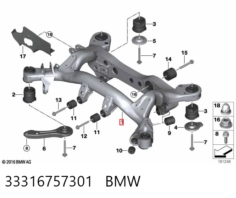  Подрамник задний BMW 1 