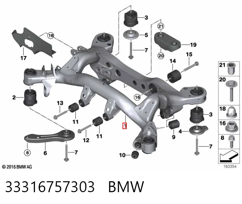  Подрамник задний BMW 3 