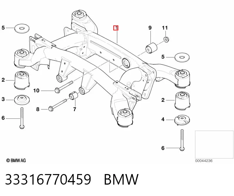 Подрамник задней подвески на BMW X5  E53