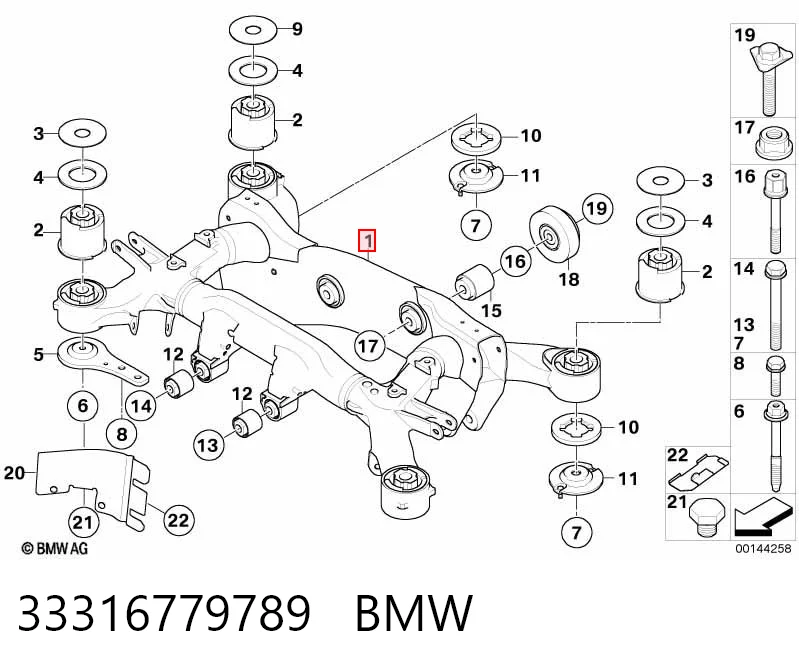 Подрамник задней подвески на BMW 7  E65, E66, E67