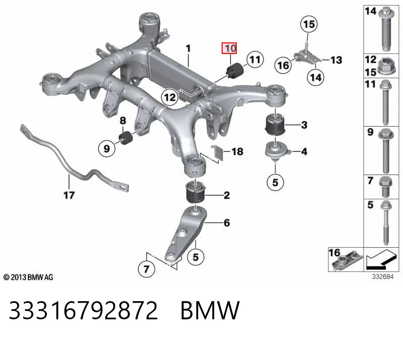 33316792872 BMW Сайлентблок балки моста