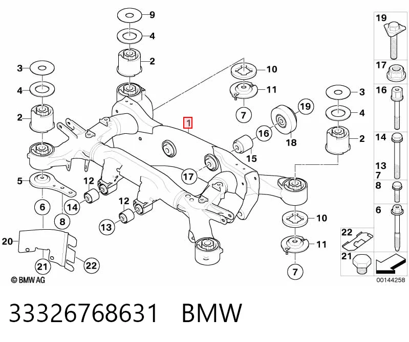 Балка задней подвески поперечная BMW 7 седан (E65, E66, E67) (2001 - 2008) цена, от 36.74 USD