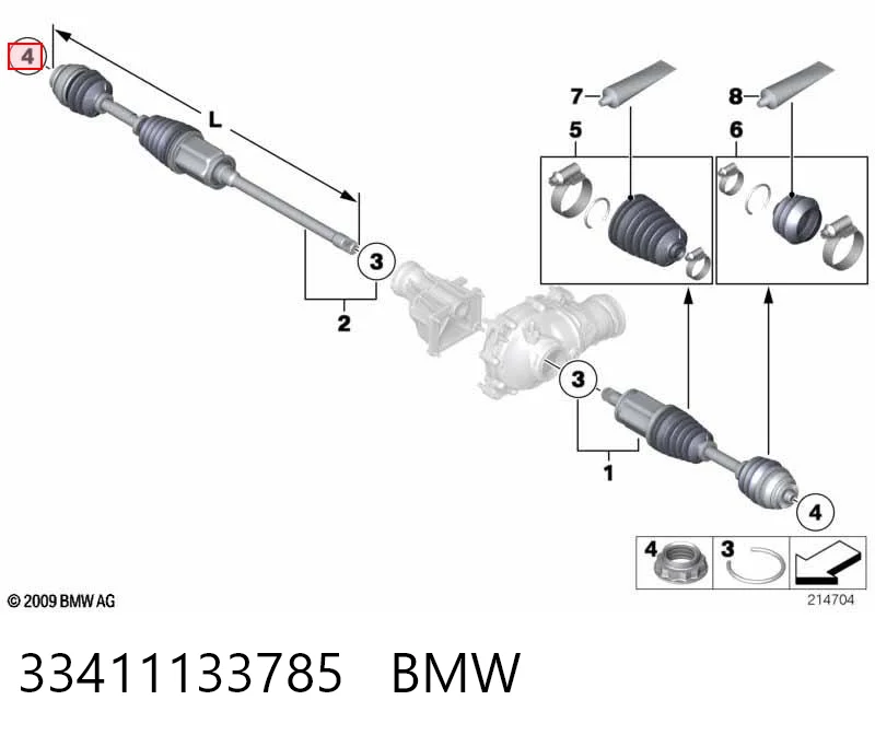 33411133785 BMW Гайка шестигранная ступицы
